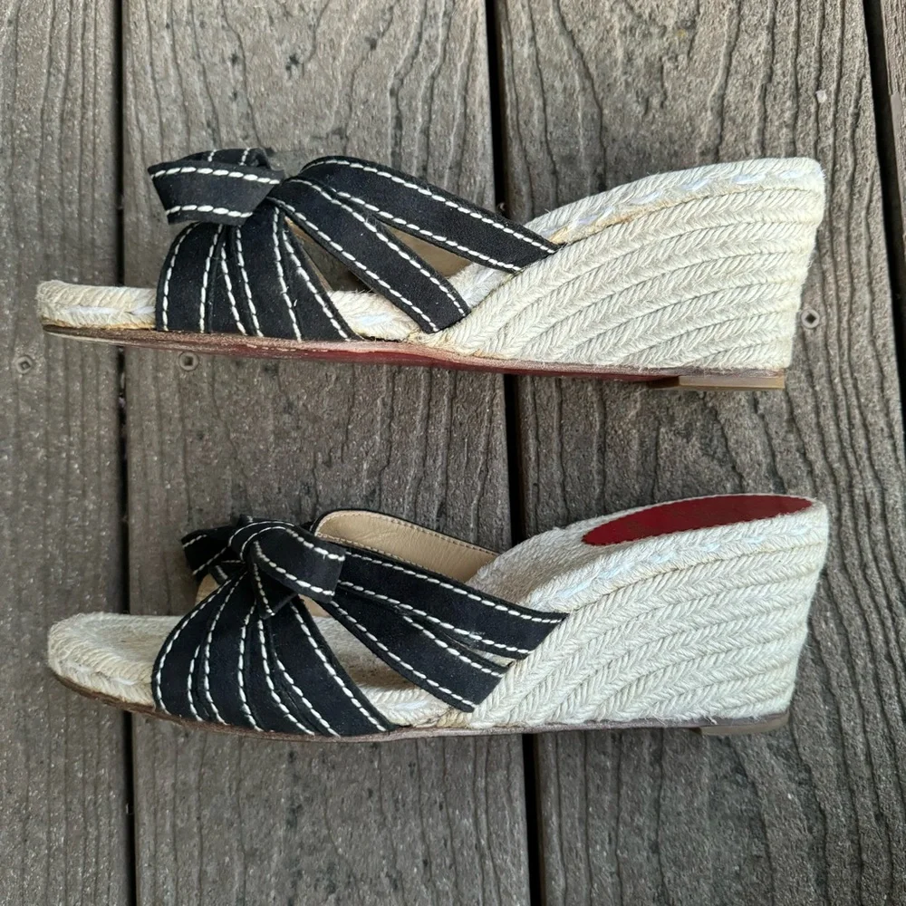 Christian Louboutin Black and Cream Espadrilles